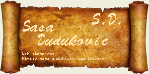 Saša Duduković vizit kartica
